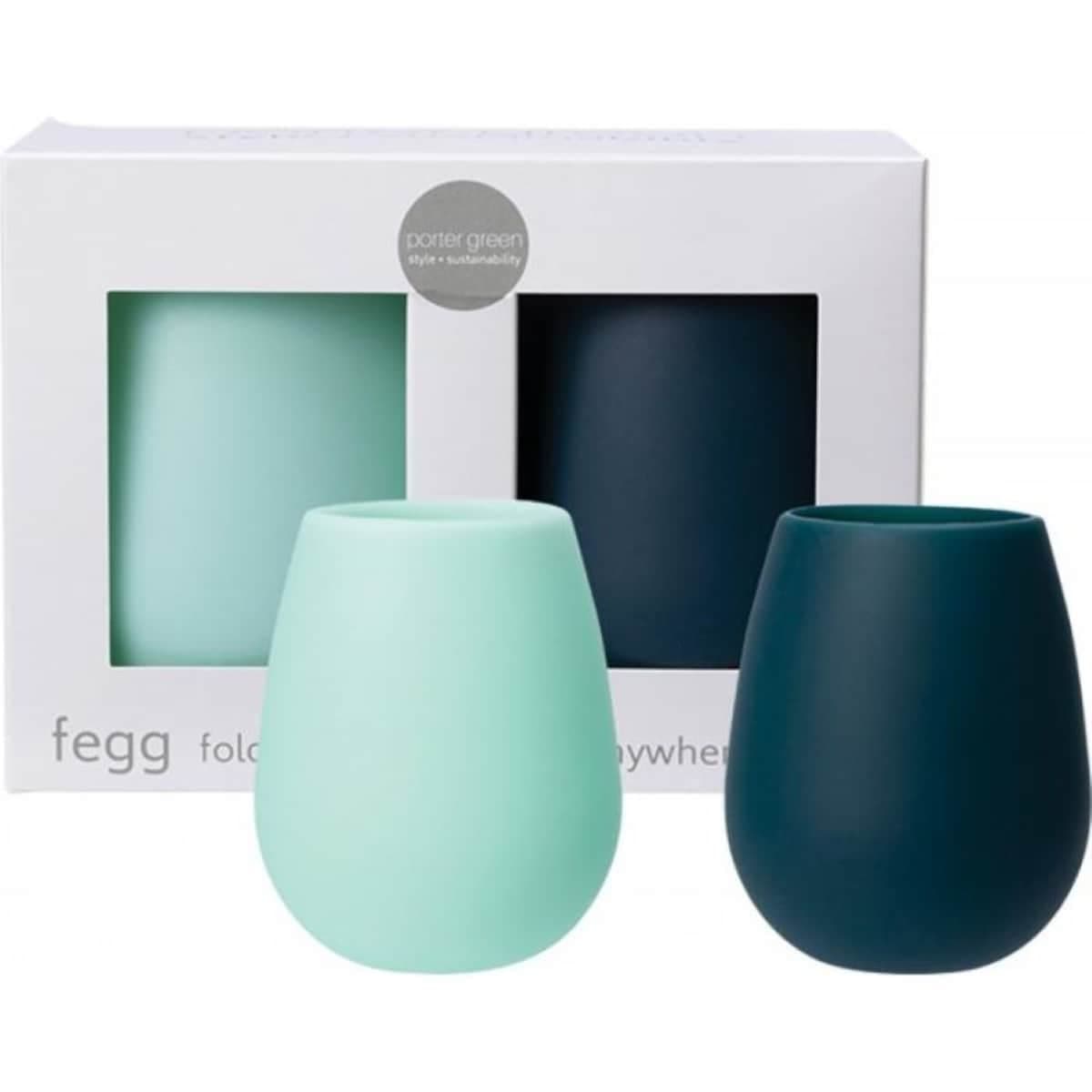 Thumbnail Porter Green Unbreakable Fegg Silicone Tumbler Set Paisley 2X350Ml