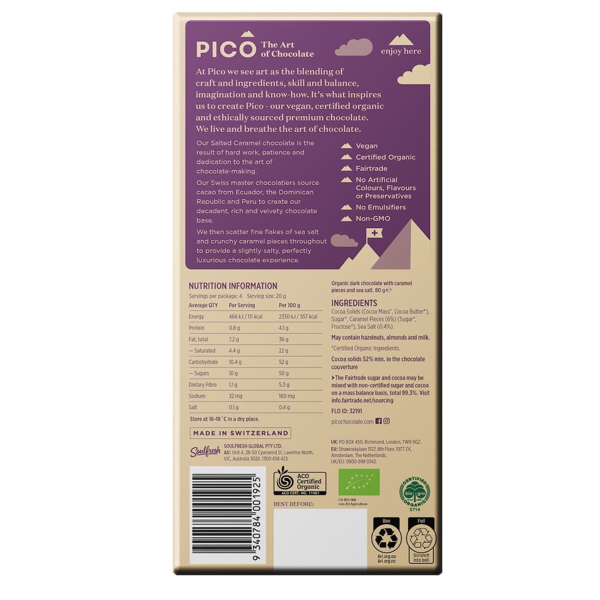 Thumbnail Pico Organic Chocolate Salted Caramel 80G