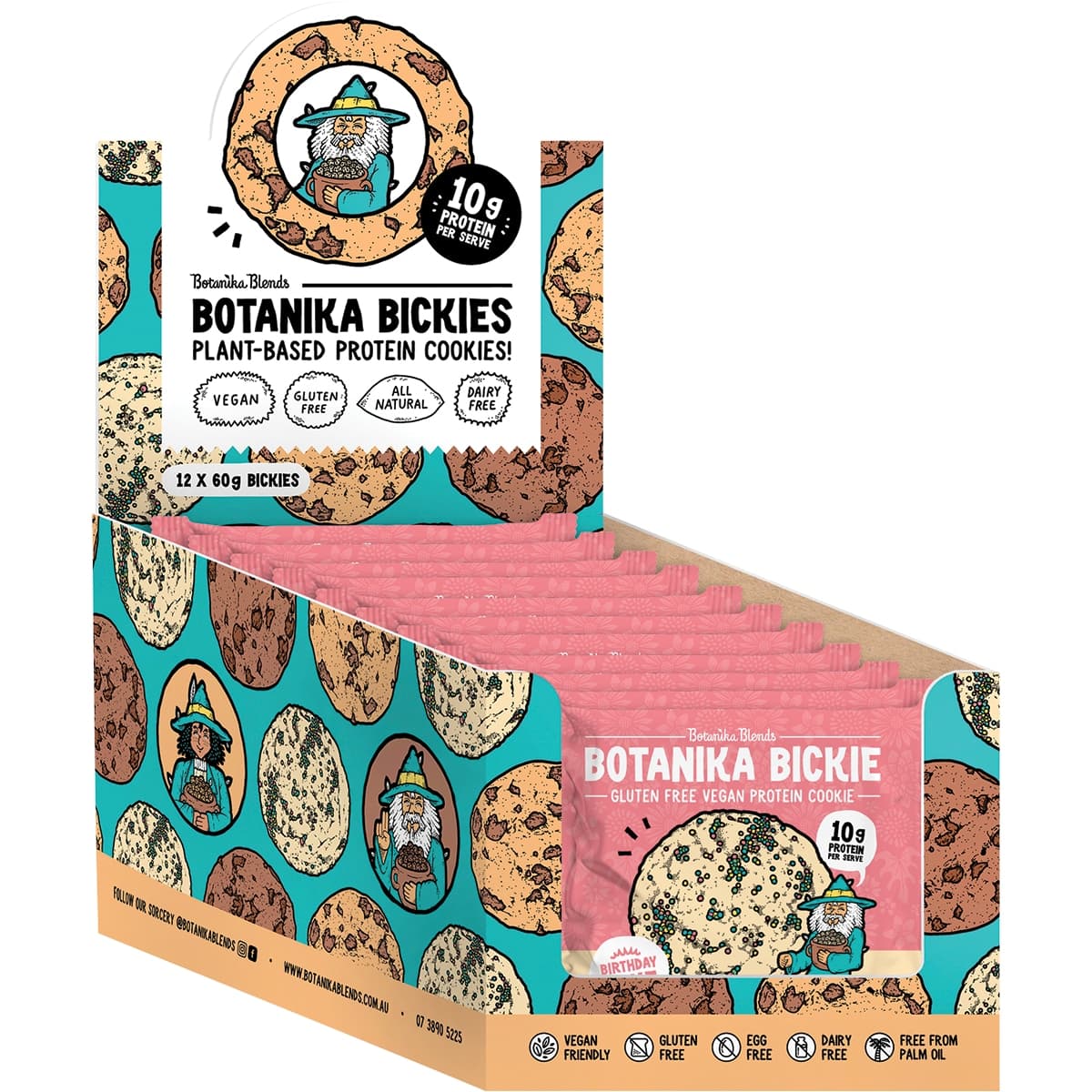 Thumbnail Botanika Bickie Plant Based Protein Cookies Birthday Cake 12 X 60G