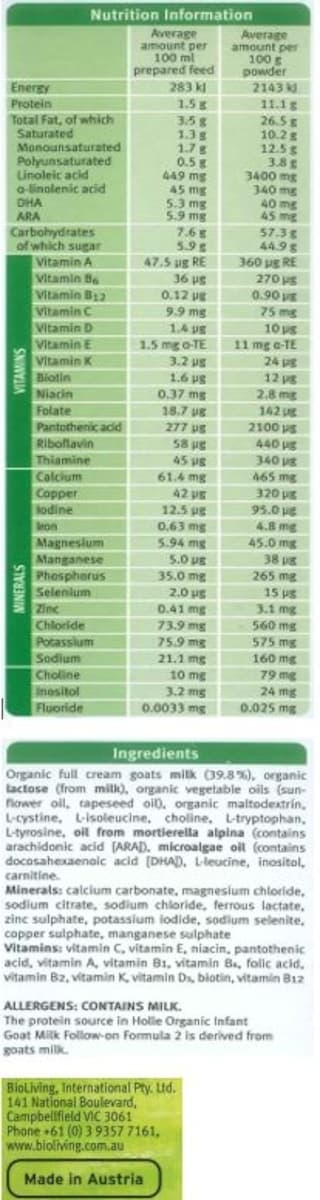 Thumbnail Holle Organic Goat Milk 2 Infant Follow-On Formula With Dha 400G