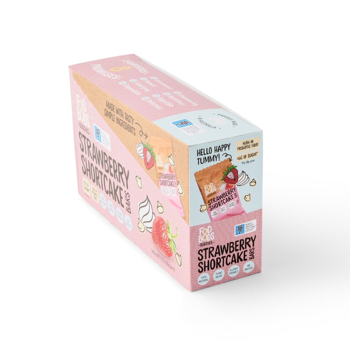 Thumbnail Fodbods Buddies Strawberry Shortcake Bars 12 X 30G