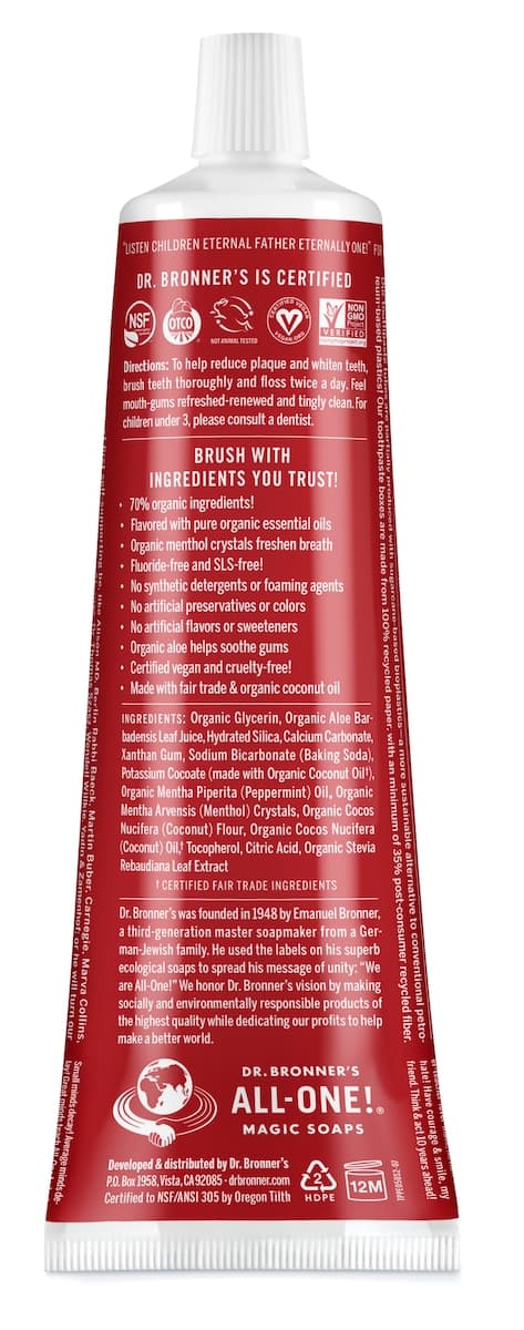 Thumbnail Dr Bronners Cinnamon All-One Toothpaste 140G