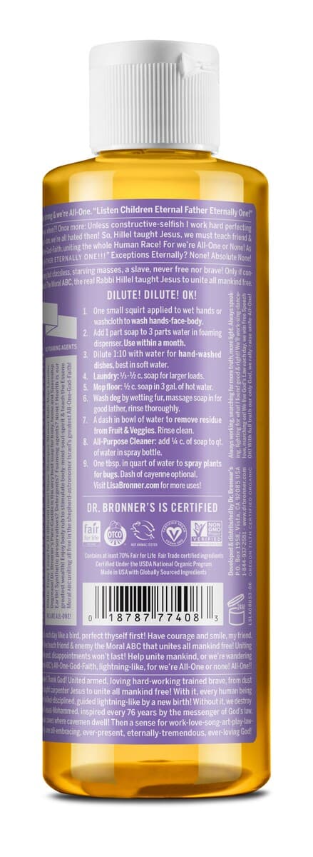 Thumbnail Dr Bronners Pure Castile Liquid Soap Lavender 237Ml