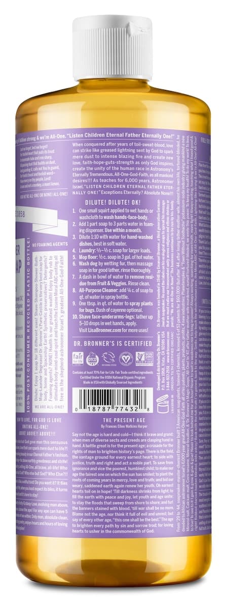 Thumbnail Dr Bronners Pure Castile Liquid Soap Lavender 946Ml