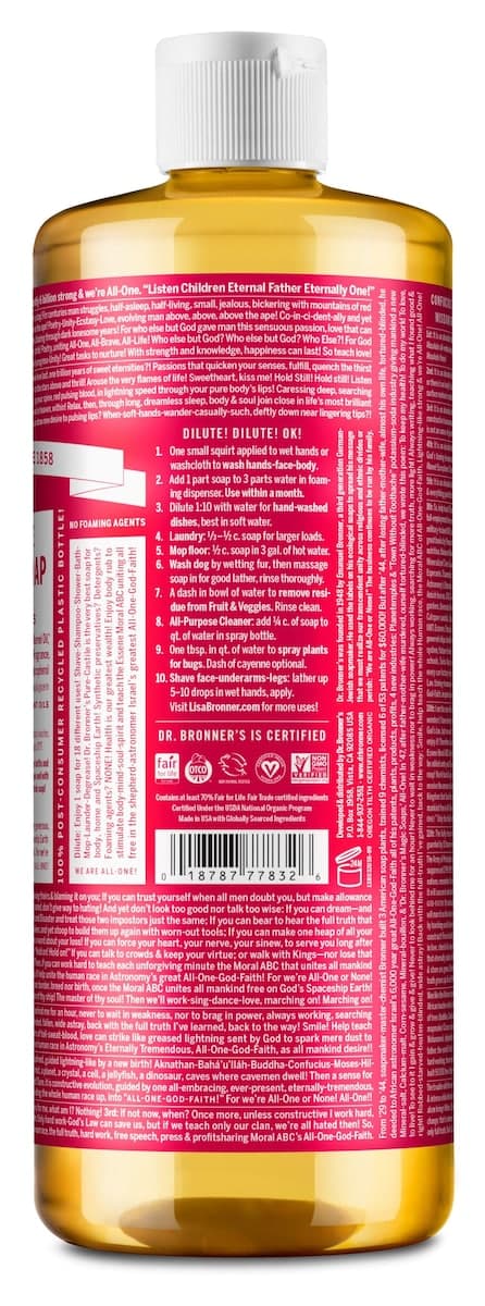 Thumbnail Dr Bronners Pure Castile Liquid Soap Rose 946Ml