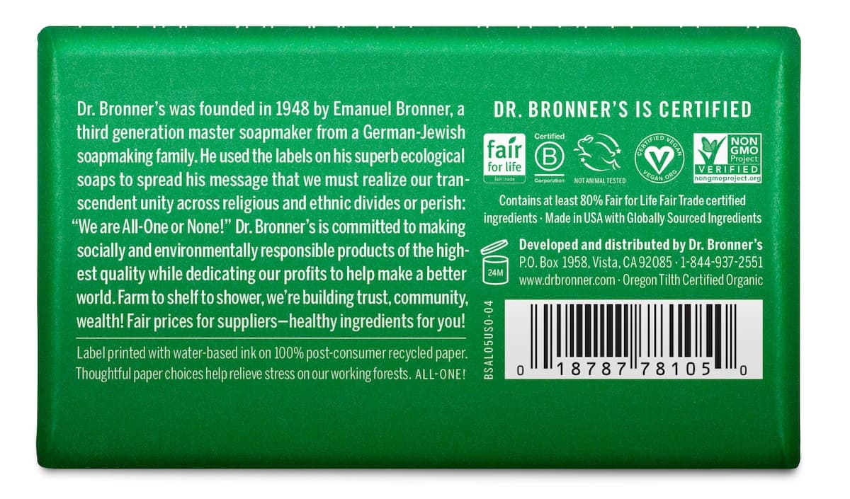 Thumbnail Dr Bronner Almond Soap Bar 140G