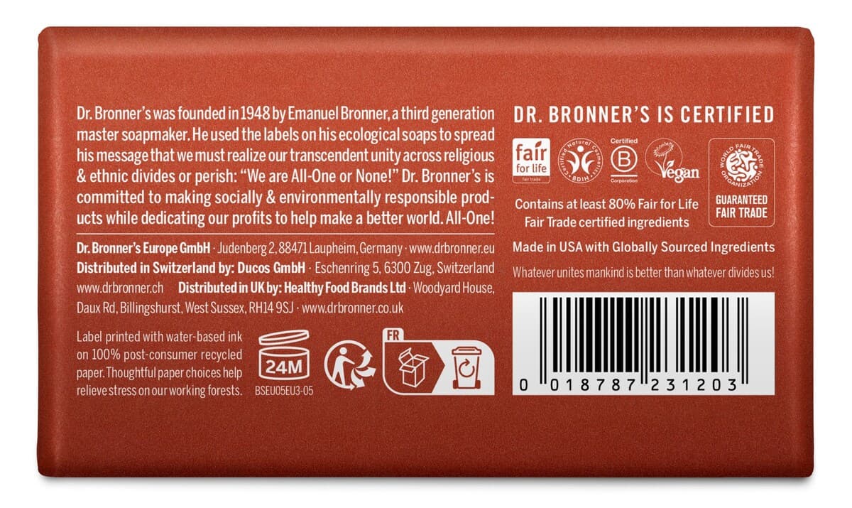 Thumbnail Dr Bronners Pure Castile Bar Soap Eucalyptus 140G