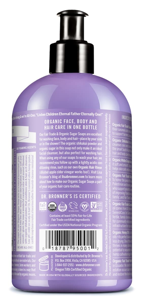 Thumbnail Dr Bronners Organic Sugar Soap Lavender 355Ml