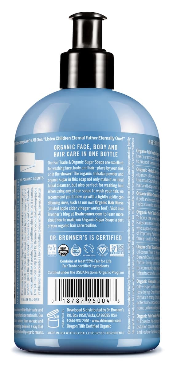 Thumbnail Dr Bronners Organic Sugar Soap Baby Unscented 355Ml