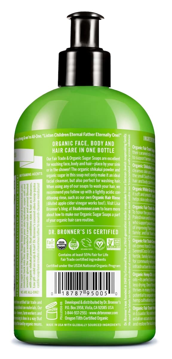 Thumbnail Dr Bronners Organic Sugar Soap Lemongrass Lime 355Ml