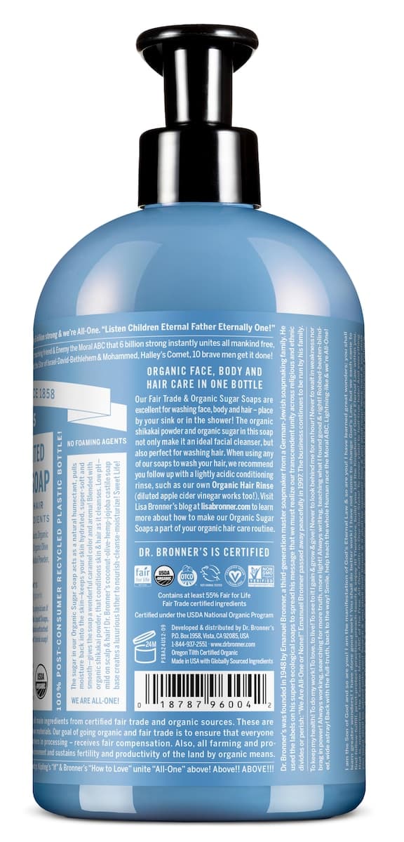 Thumbnail Dr Bronners Organic Sugar Soap Baby Unscented 710Ml