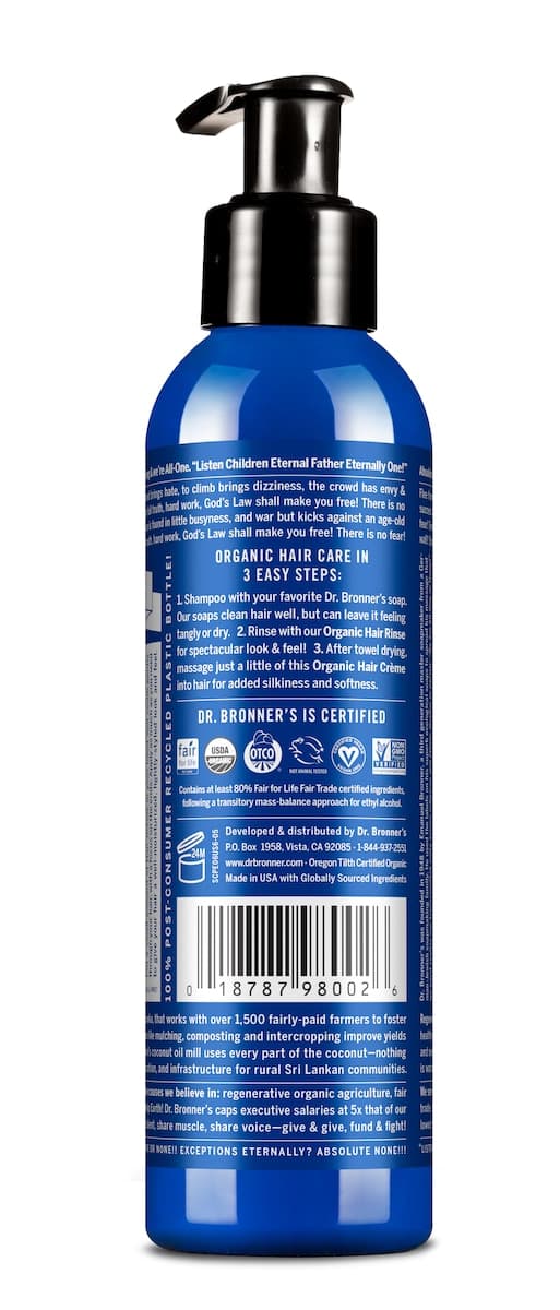 Thumbnail Dr Bronners Peppermint Organic Hair Creme 177Ml