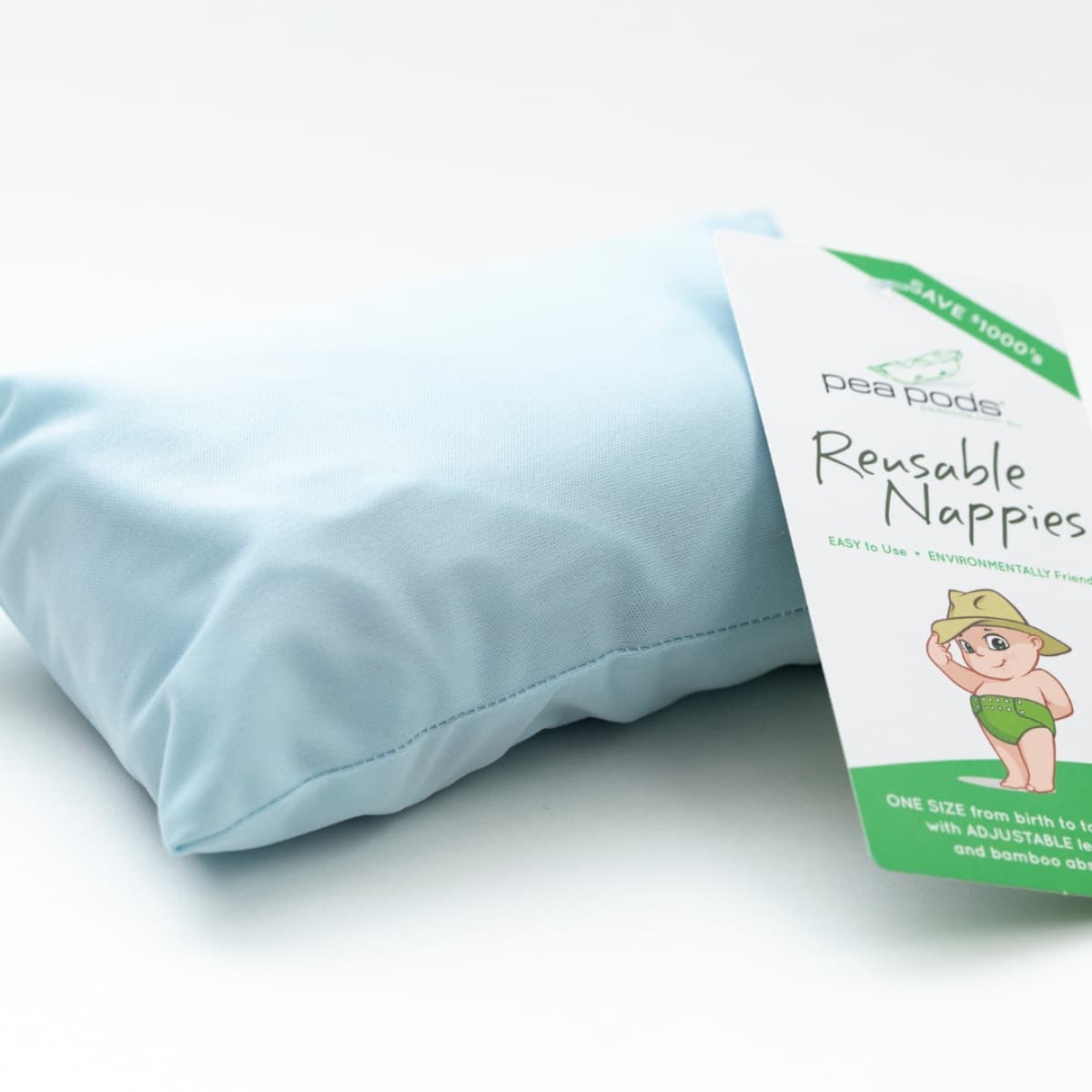 Thumbnail Pea Pods Reusable Nappy One Size Pastel Blue