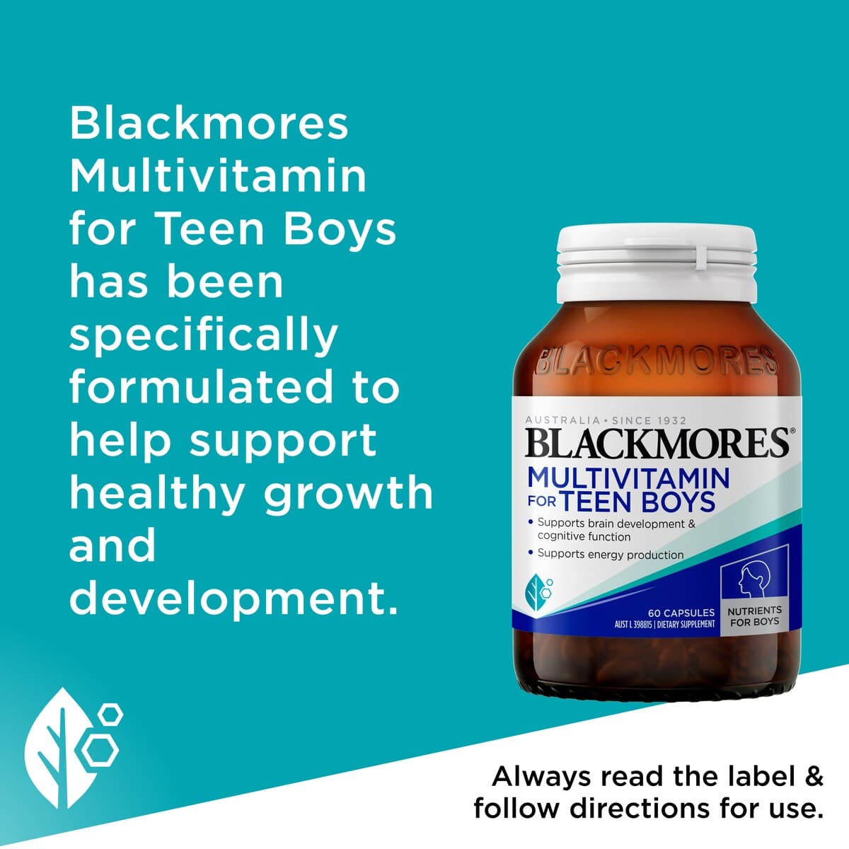 Thumbnail Blackmores Multivitamin For Teen Boys 60 Capsules