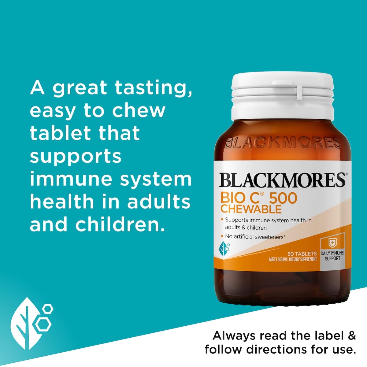 Thumbnail Blackmores Bio C Chewable 500Mg 50 Tablets