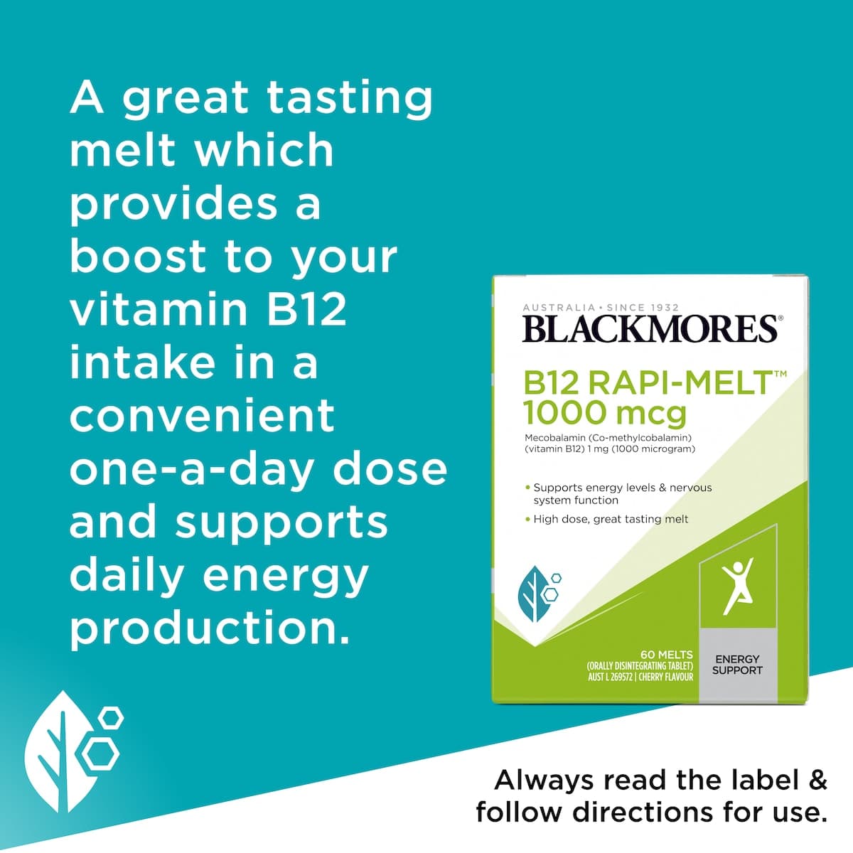 Thumbnail Blackmores B12 Rapi-Melt 1000Mcg 60 Melts