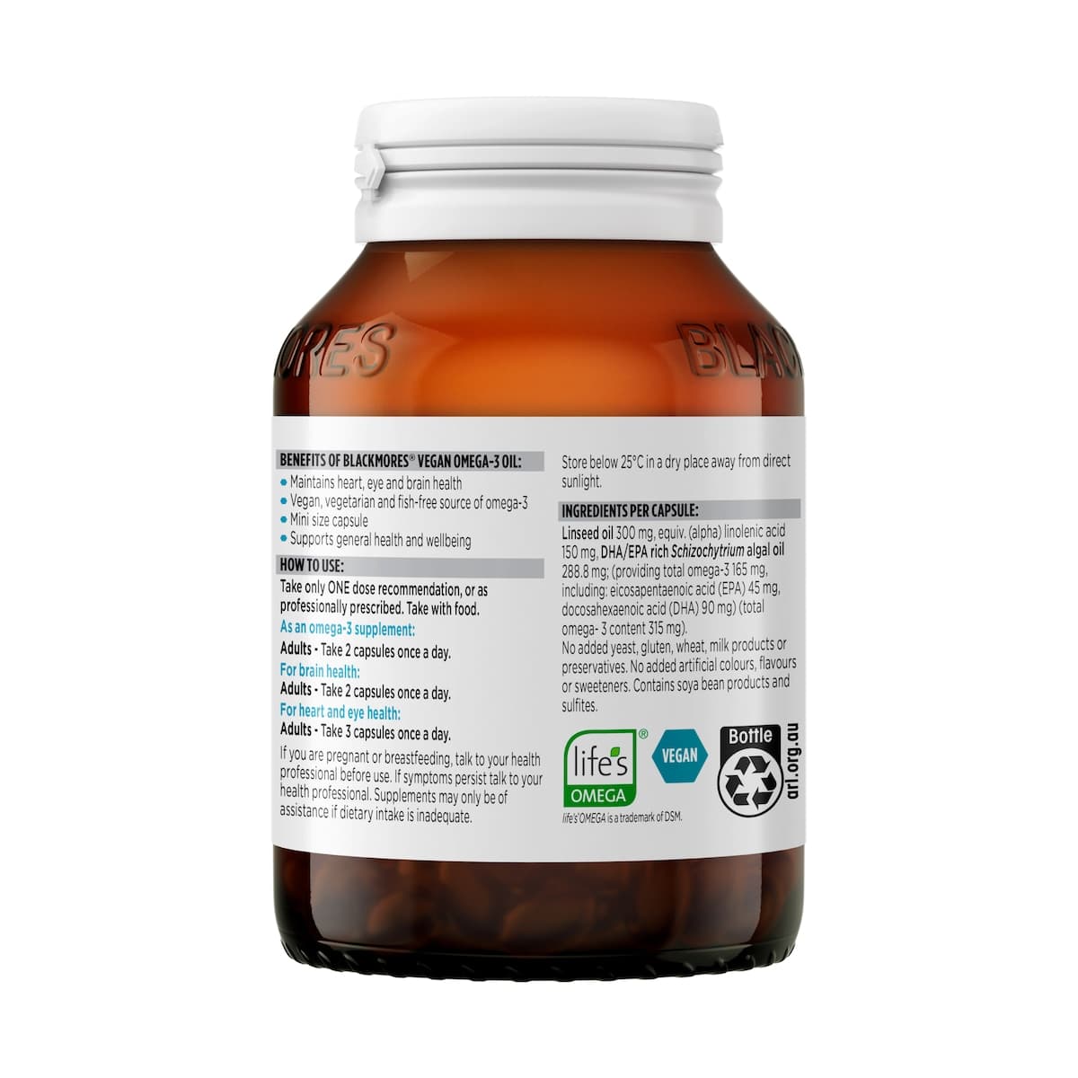 Thumbnail Blackmores Vegan Omega-3 Oil 120 Capsules