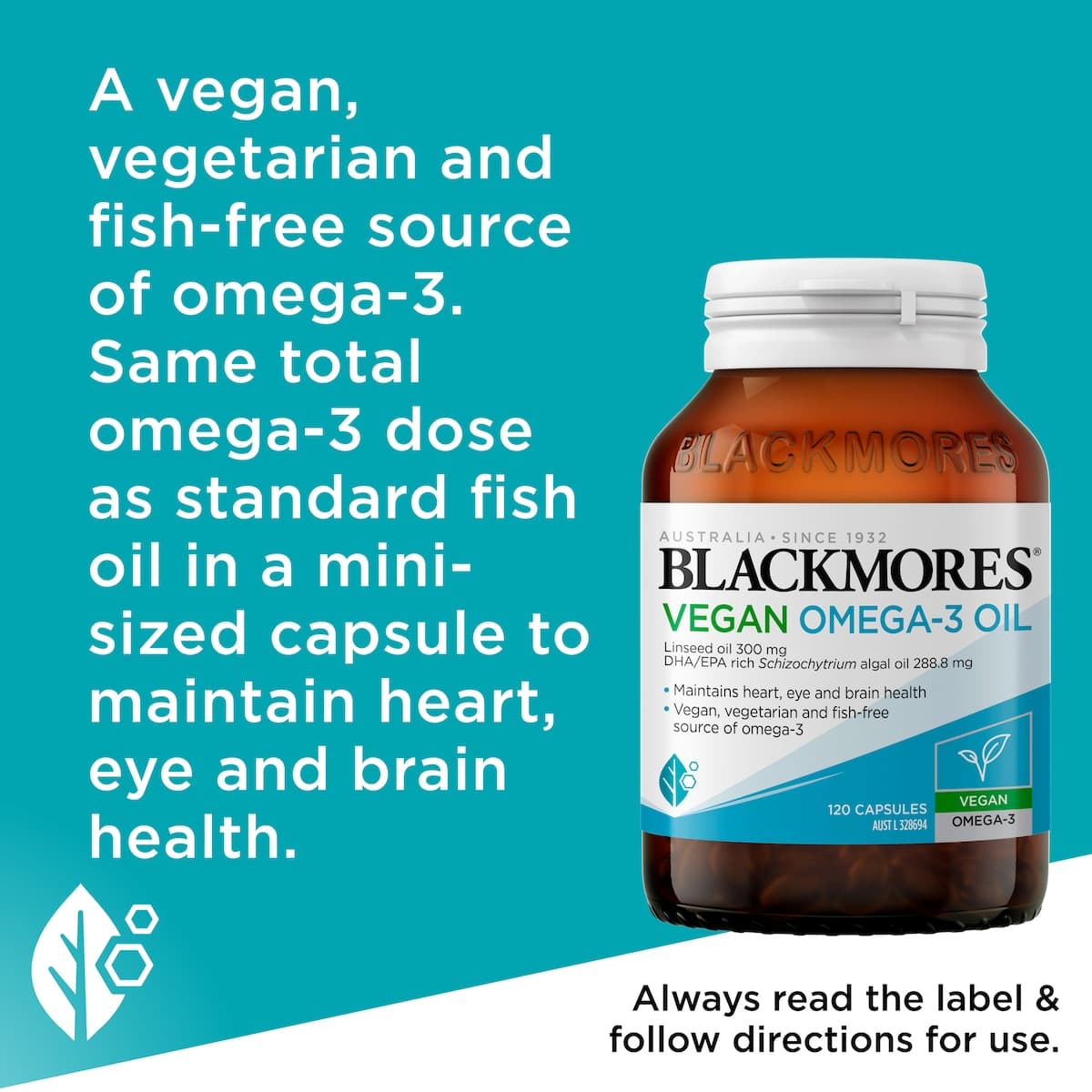 Thumbnail Blackmores Vegan Omega-3 Oil 120 Capsules