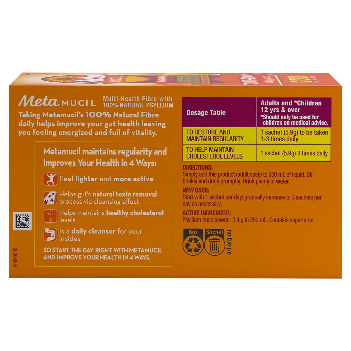 Thumbnail Metamucil Fibre Supplement Smooth Orange 30 X 5.9G