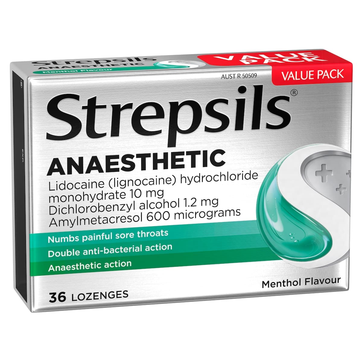 Thumbnail Strepsils Plus Anaesthetic Dual Action Menthol 36 Lozenges