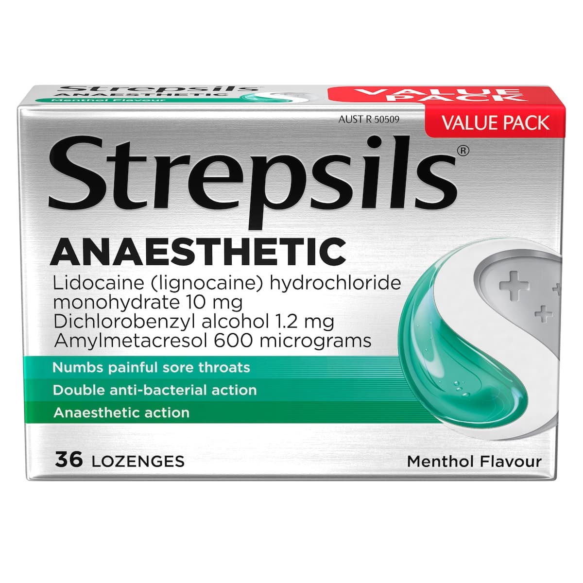 Thumbnail Strepsils Plus Anaesthetic Dual Action Menthol 36 Lozenges