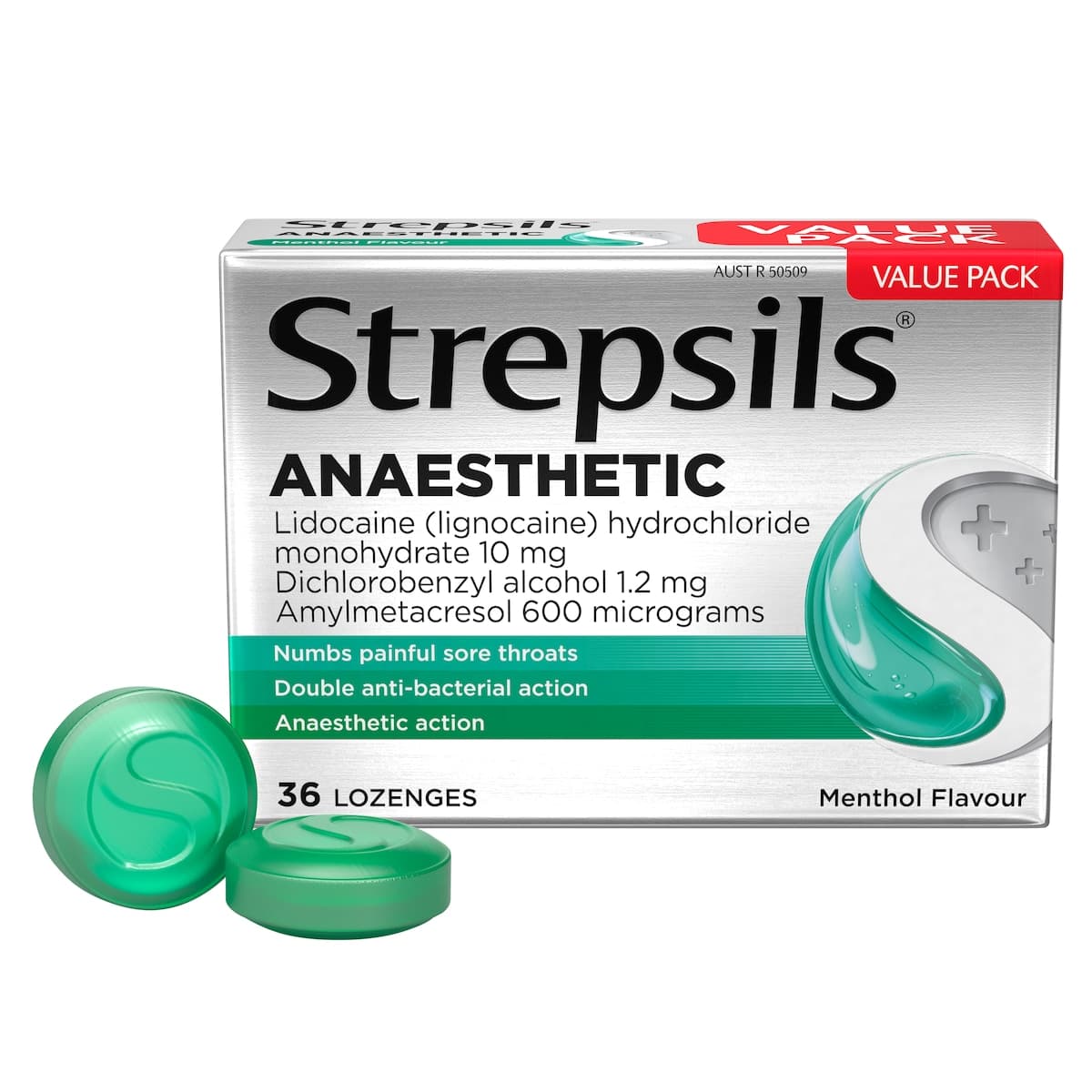 Thumbnail Strepsils Plus Anaesthetic Dual Action Menthol 36 Lozenges