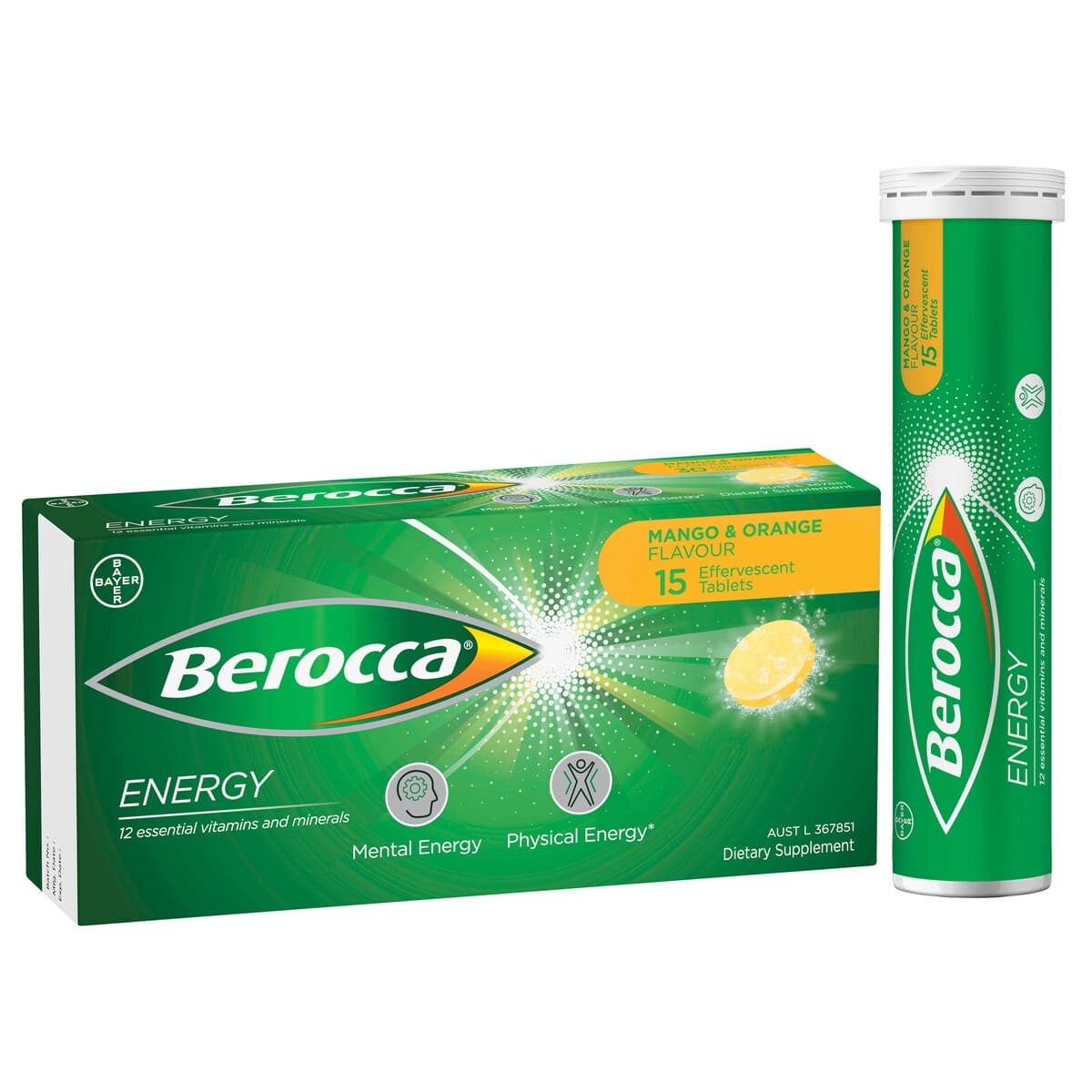 Thumbnail Berocca Energy Mango & Orange 30 Effervescent Tablet