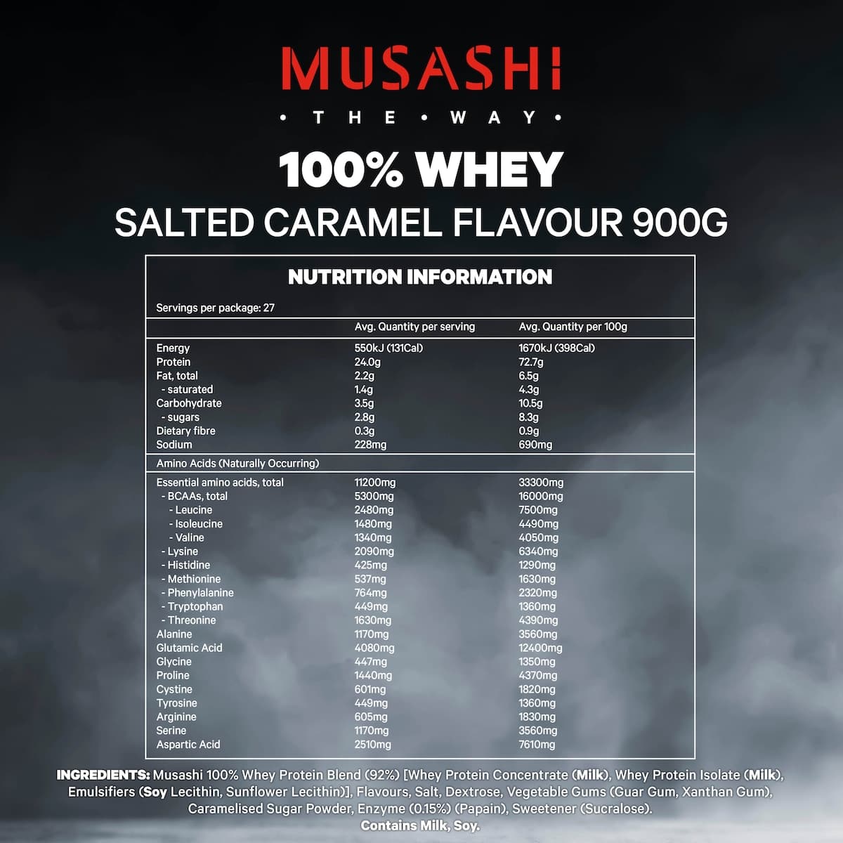 Thumbnail Musashi 100% Whey Salted Caramel Milkshake 900G