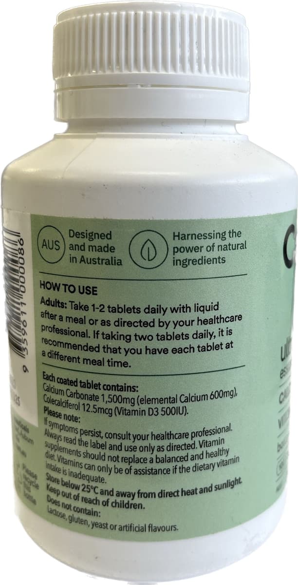 Thumbnail Ultra Nature Essentials Cal+Vit D3 100 Tablets