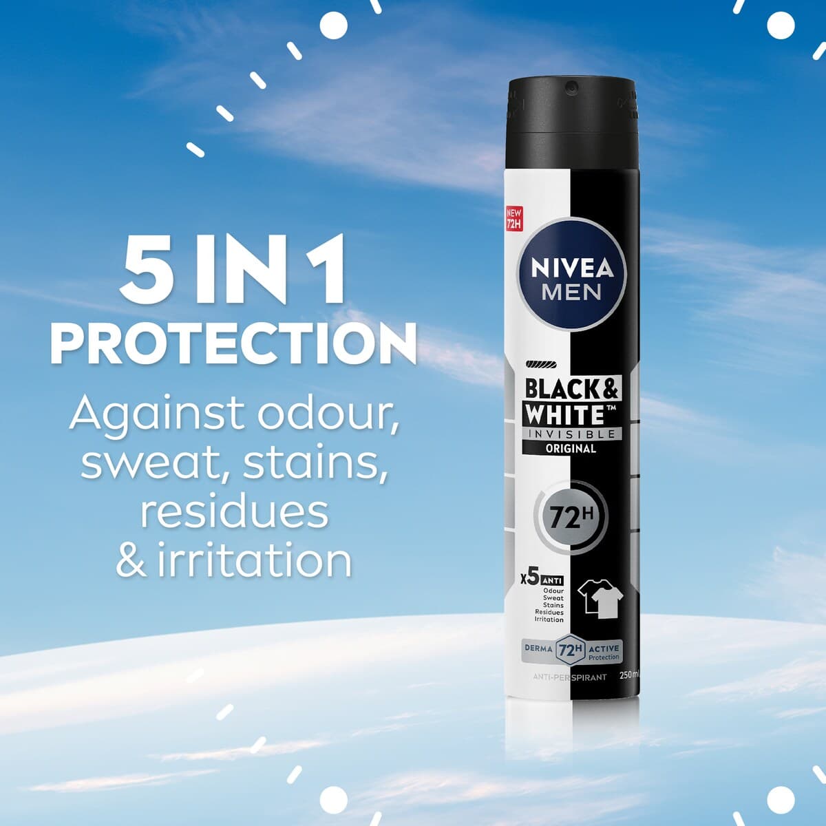 Thumbnail Nivea For Men Invisible Black & White Anti-Perspirant Deodarant Spray Original 250Ml