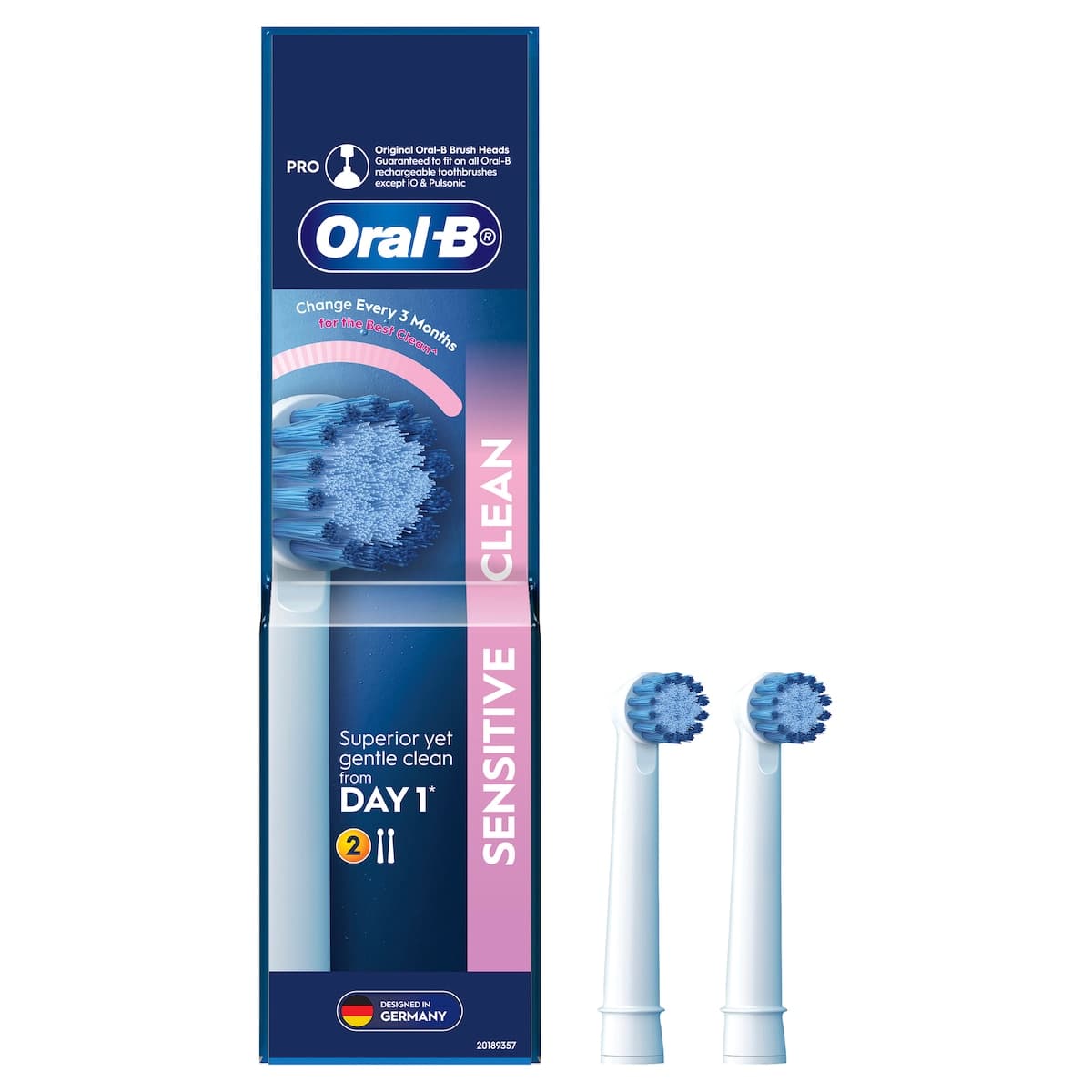 Thumbnail Oral B Sensitive Clean Replacement Toothbrush Heads 2 Pack