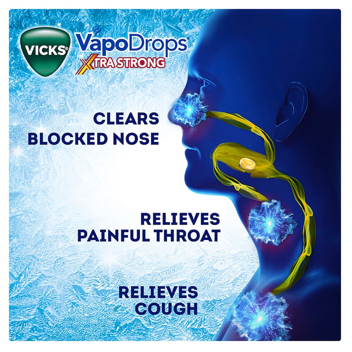 Thumbnail Vicks Vapodrops + Cough Xtra Strong Lemon Menthol Blast 36 Lozenges