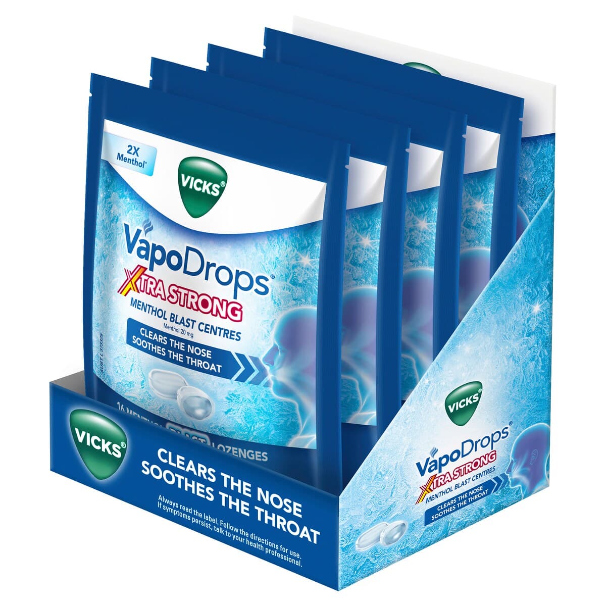 Thumbnail Vicks Vapodrops Xtra Strong Menthol Blast 16 Lozenges