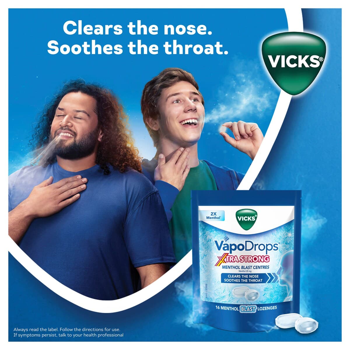 Thumbnail Vicks Vapodrops Xtra Strong Menthol Blast 16 Lozenges