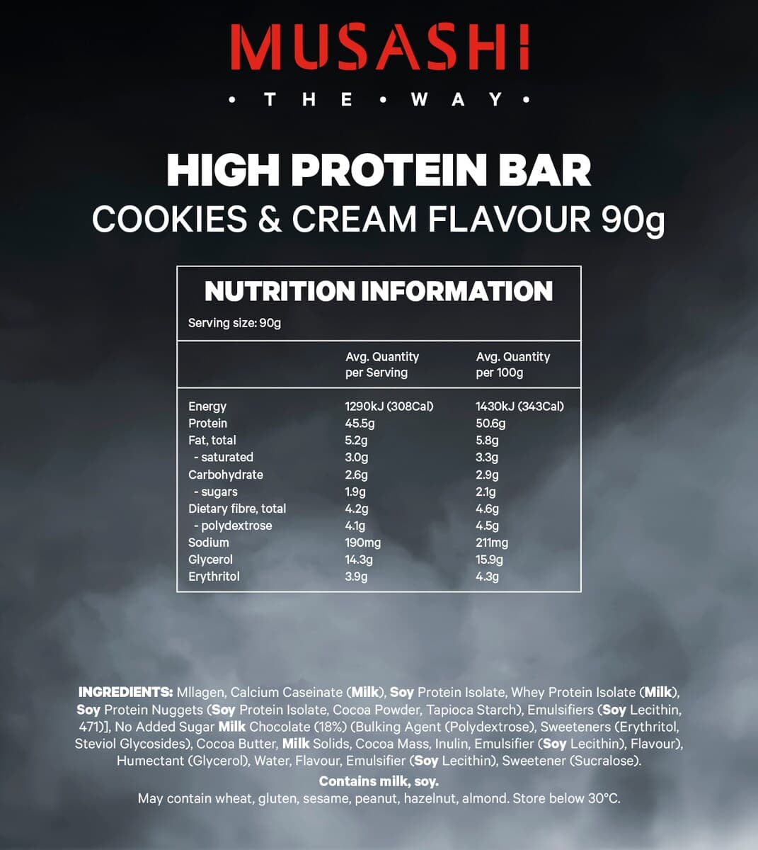 Thumbnail Musashi Recover High Protein Bar Cookies & Cream 90G