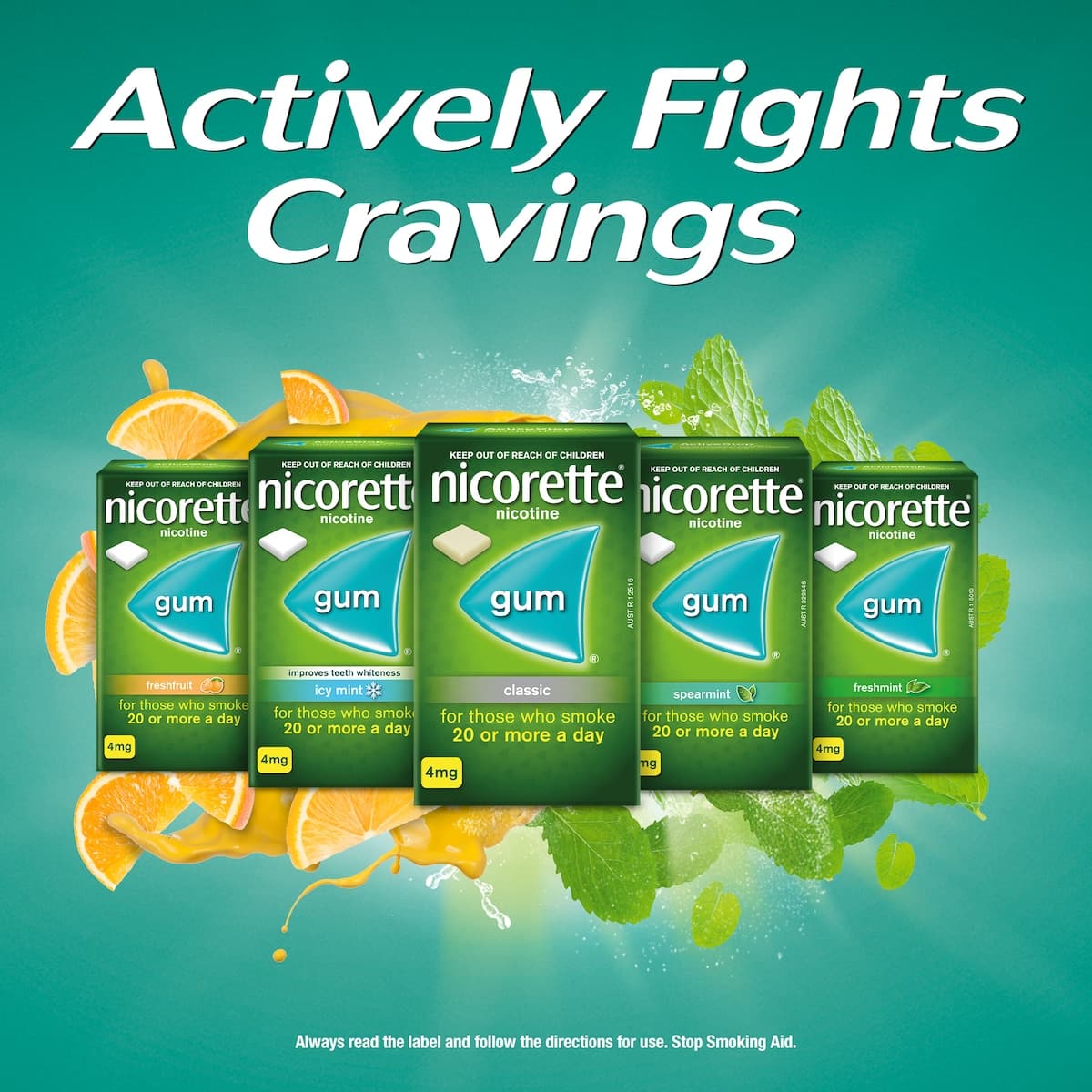 Thumbnail Nicorette Quit Smoking Nicotine Gum 2Mg Fresh Fruit 105 Pieces