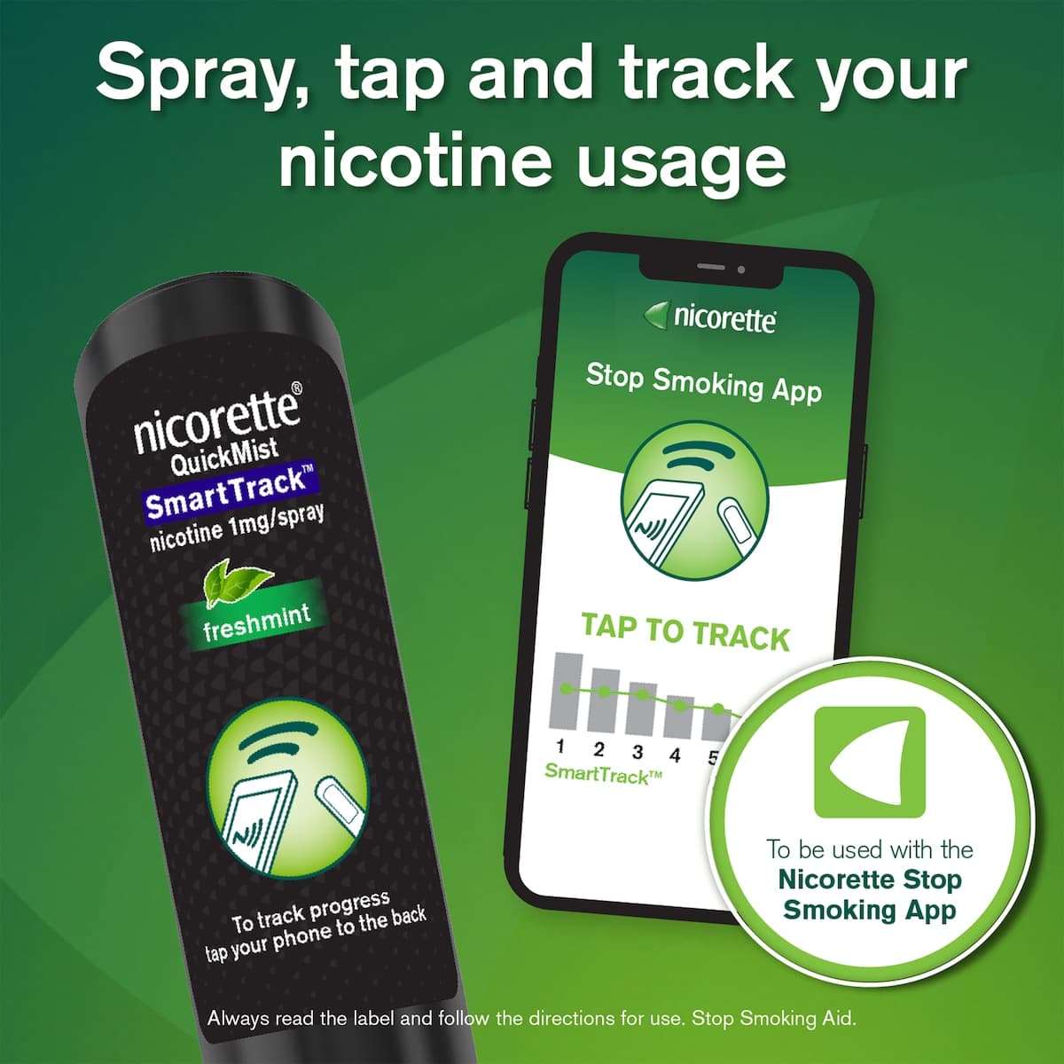 Thumbnail Nicorette Quit Smoking Quickmist Nicotine Mouth Spray Smart Track 2 X 150 Sprays