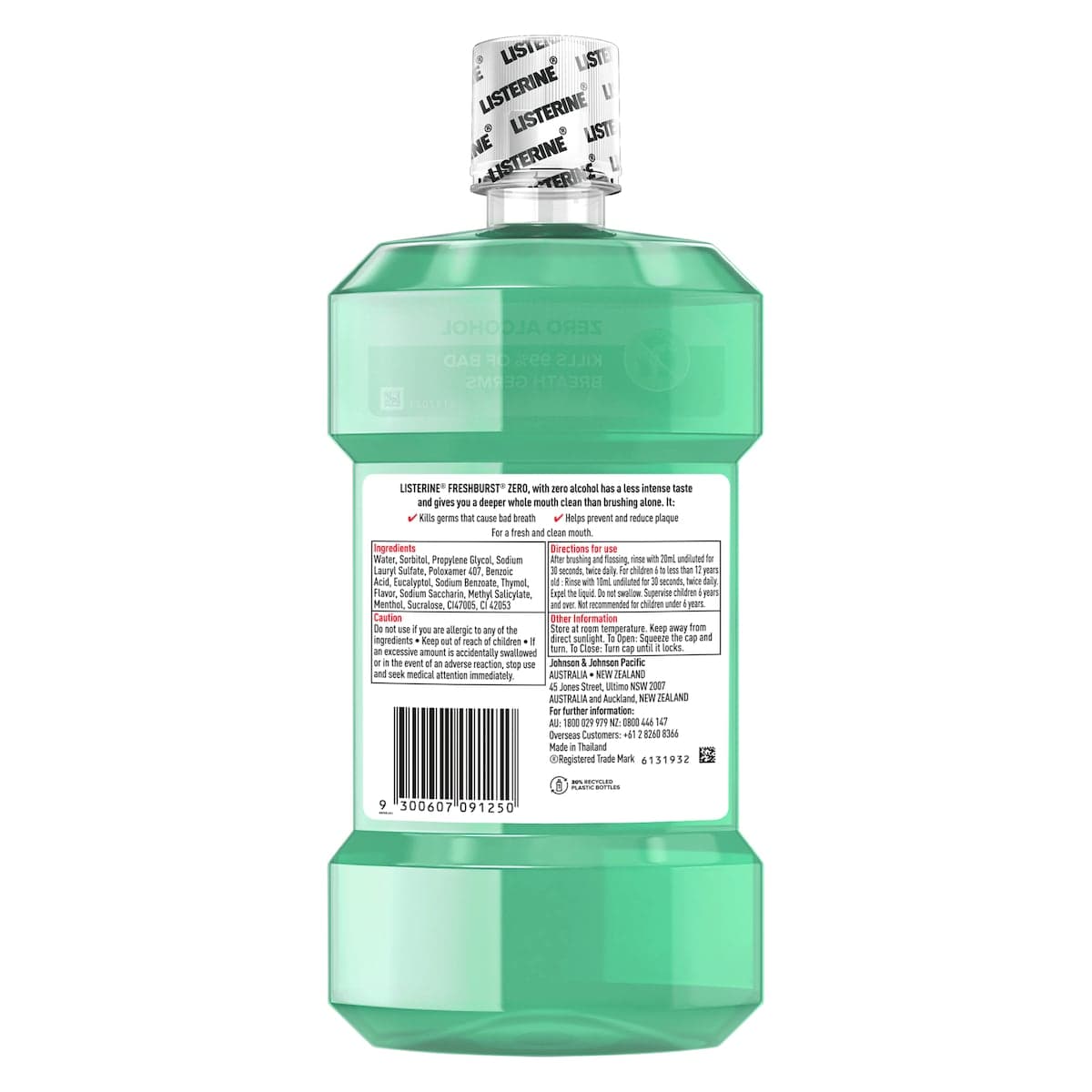 Thumbnail Listerine Freshburst Zero Alcohol Antibacterial Mouthwash 1 Litre