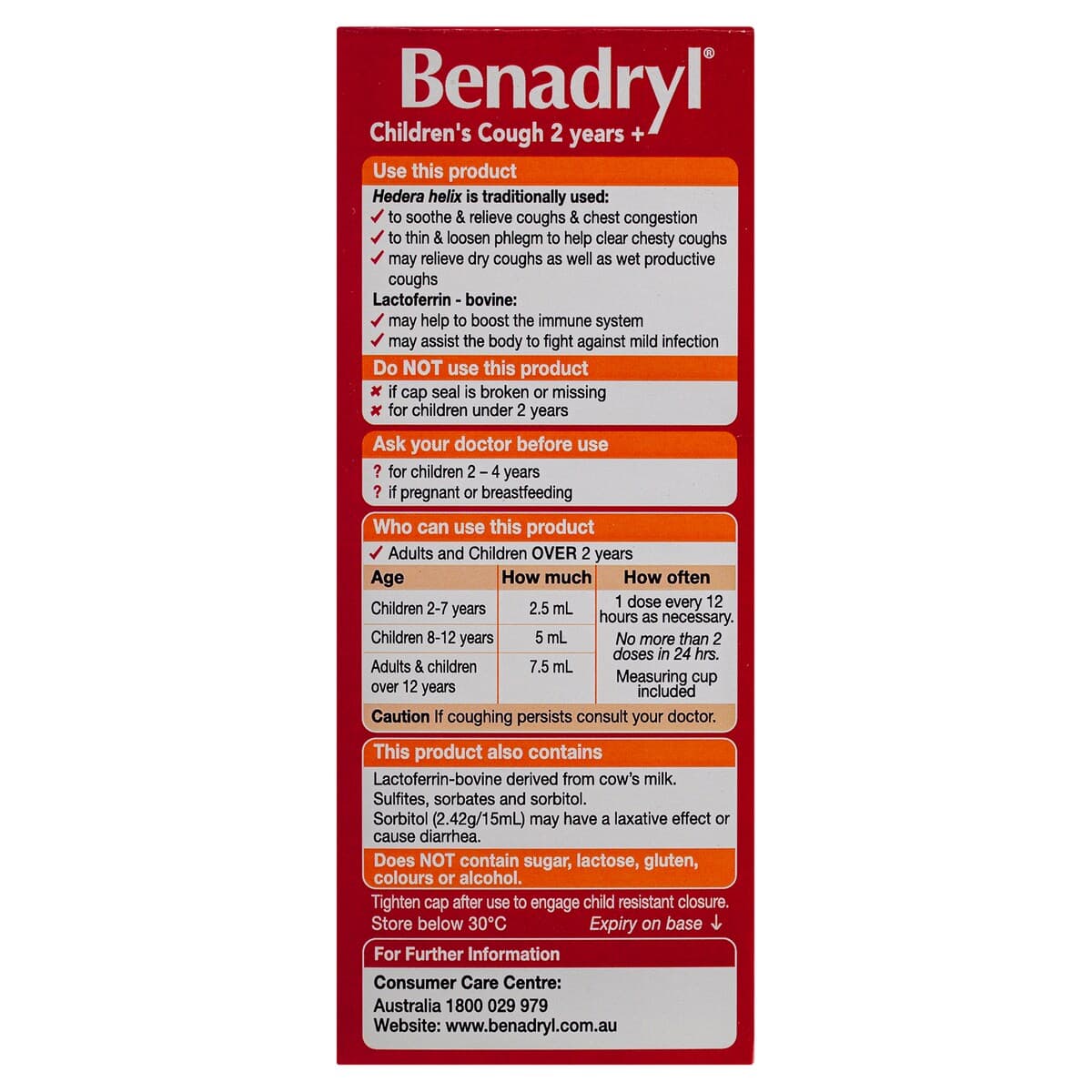 Thumbnail Benadryl Children's Cough 2 Years+ Honey Lemon Flavour 200Ml