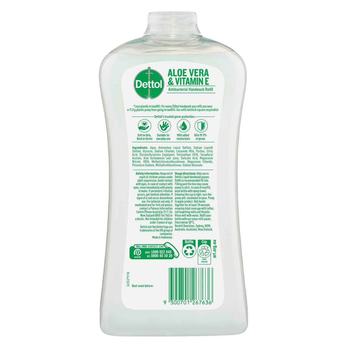 Thumbnail Dettol Liquid Hand Wash Aloe Vera & Vitamin E Refill 950Ml