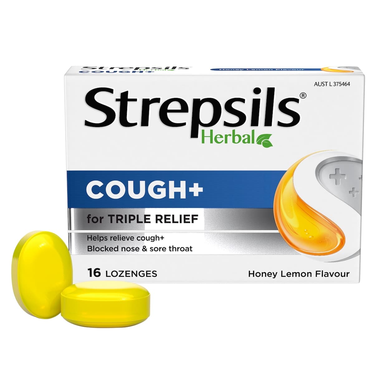 Thumbnail Strepsils Herbal Cough+ Honey Lemon 16 Lozenges