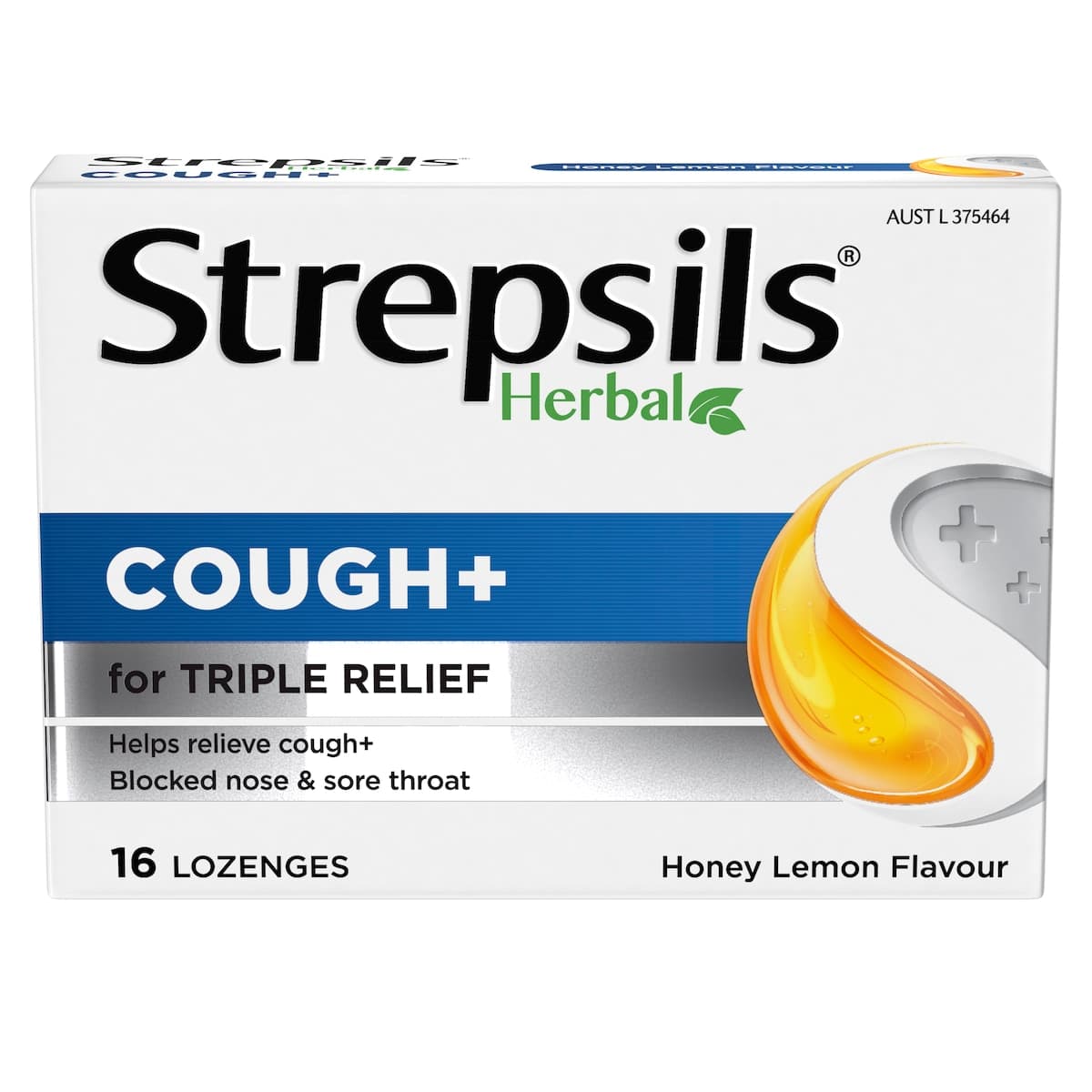 Thumbnail Strepsils Herbal Cough+ Honey Lemon 16 Lozenges