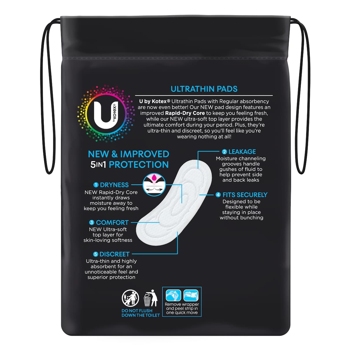 Thumbnail U By Kotex Ultrathins Regular No Wing Pads 14 Pack