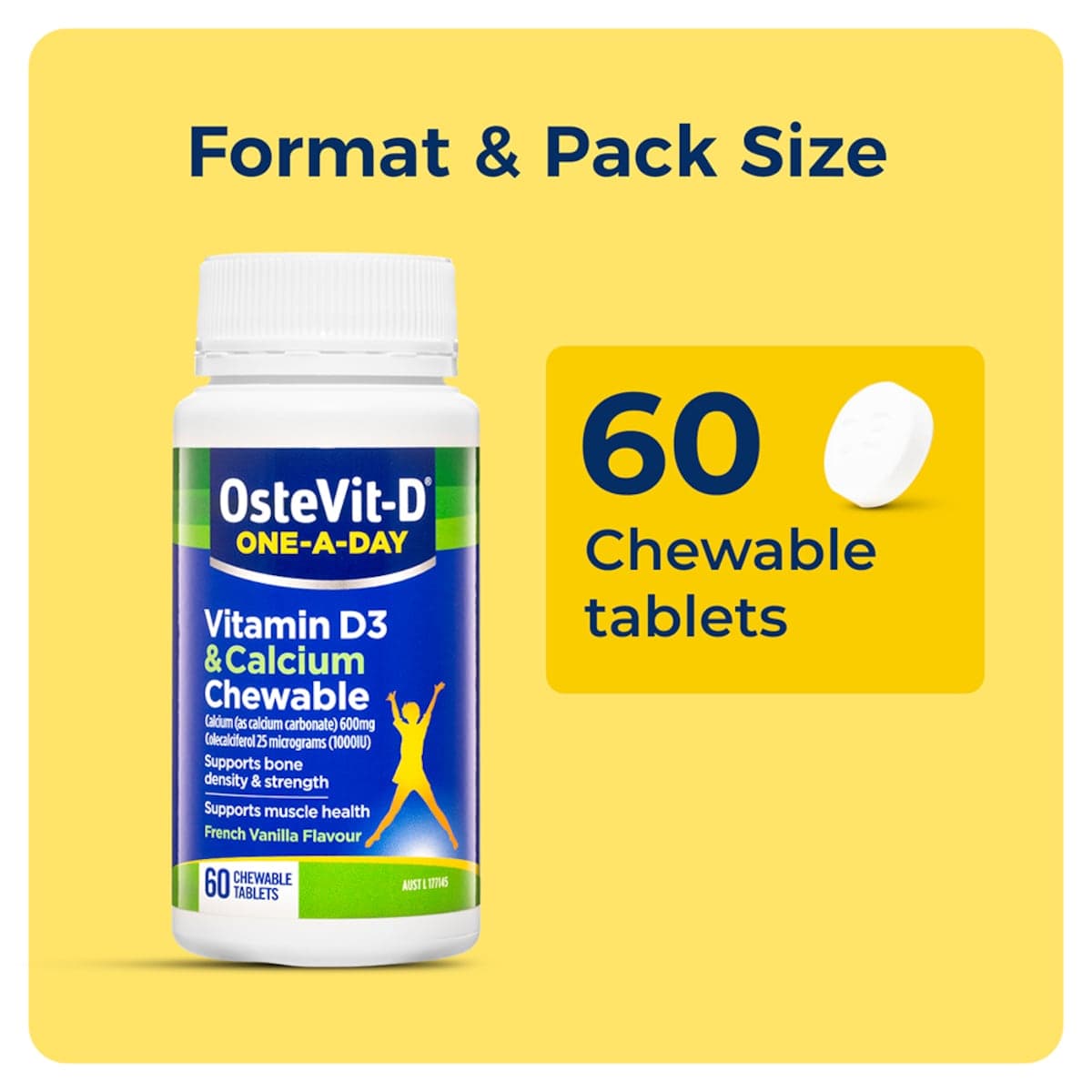 Thumbnail Ostevit-D One-A-Day Vitamin D3 & Calcium 60 Chewable Tablets