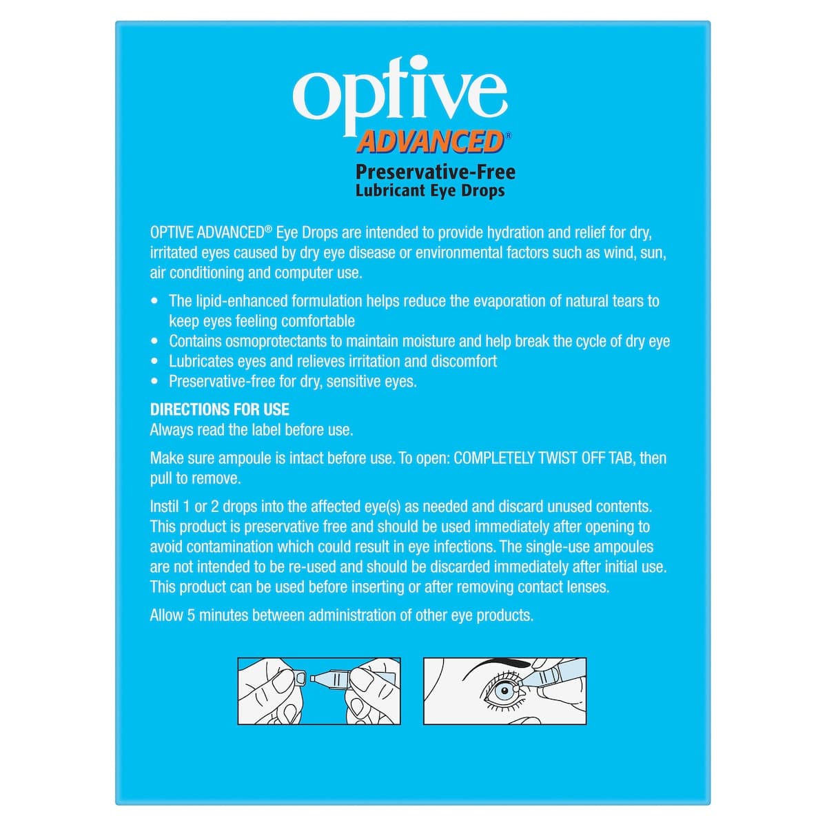 Thumbnail Optive Advanced Eye Drops 0.4Ml X 30 Single Use Vials