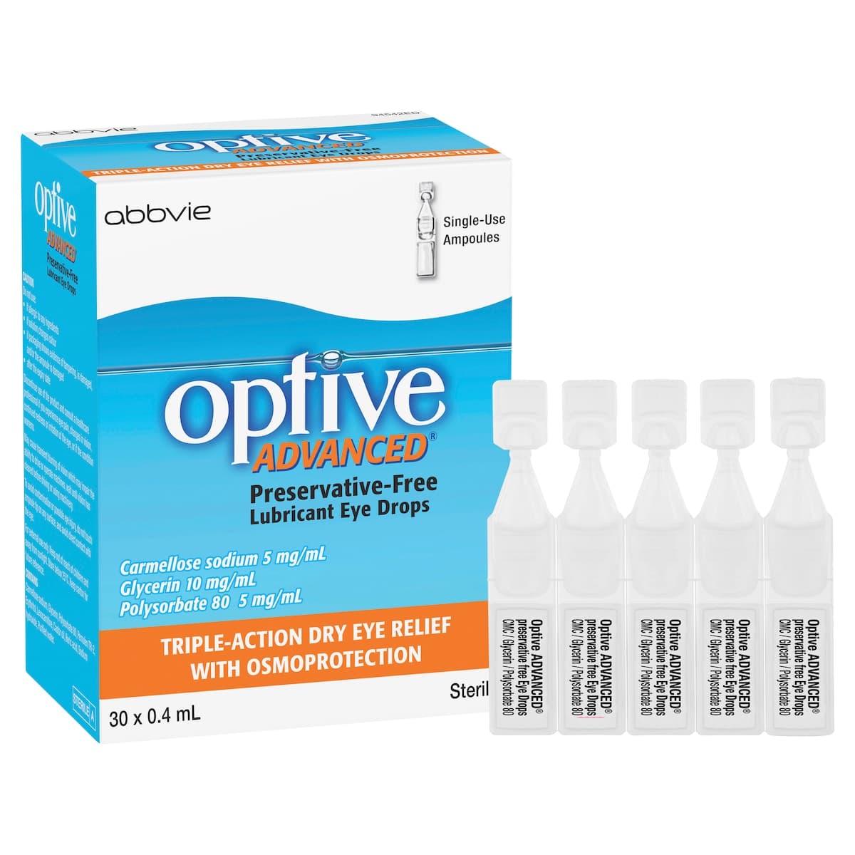 Thumbnail Optive Advanced Eye Drops 0.4Ml X 30 Single Use Vials