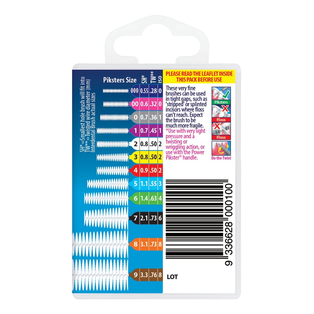 Thumbnail Piksters Interdental Brushes Size 0 Grey 40 Pack