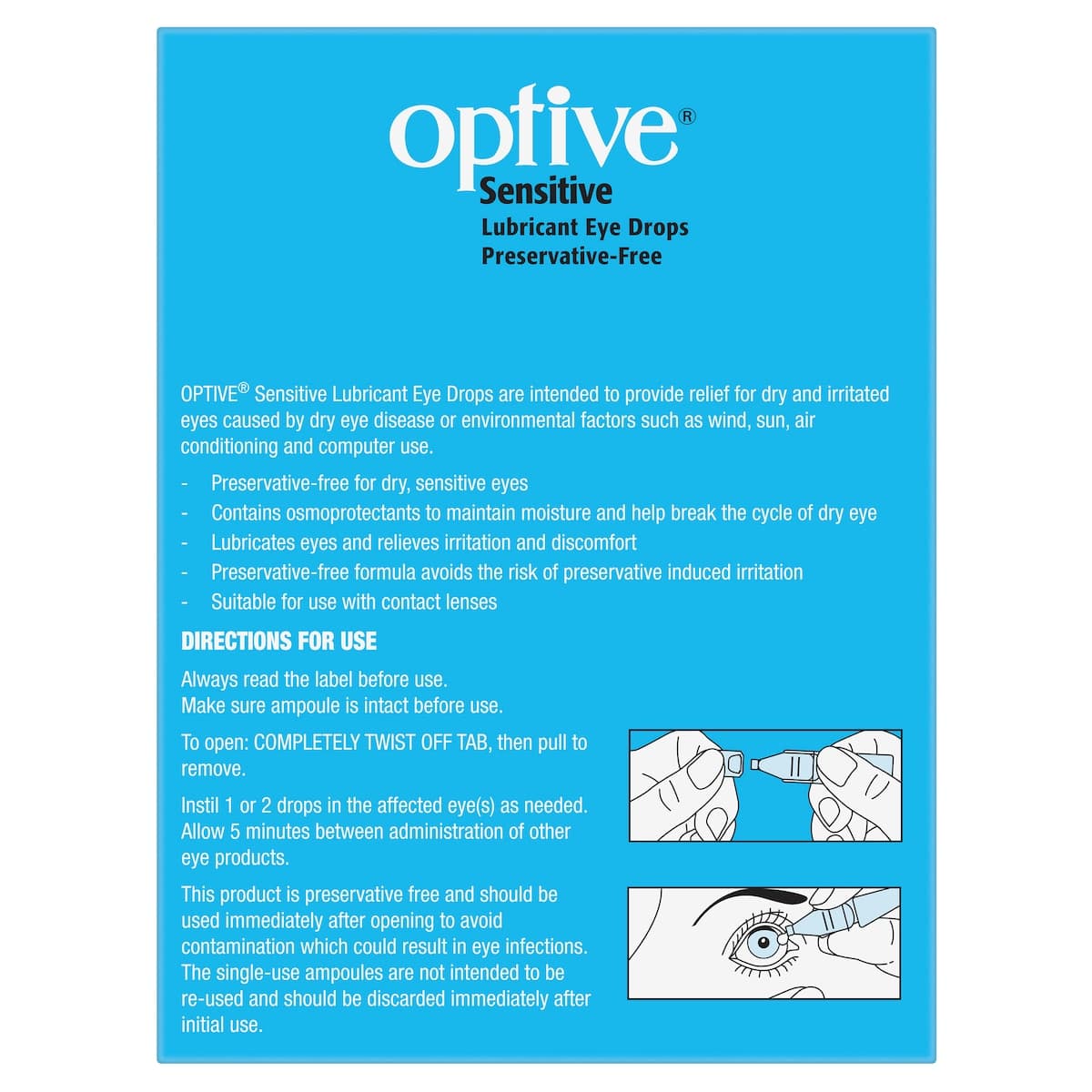 Thumbnail Optive Sensitive Eye Drops Preservative Free 0.4Ml X 30 Vials