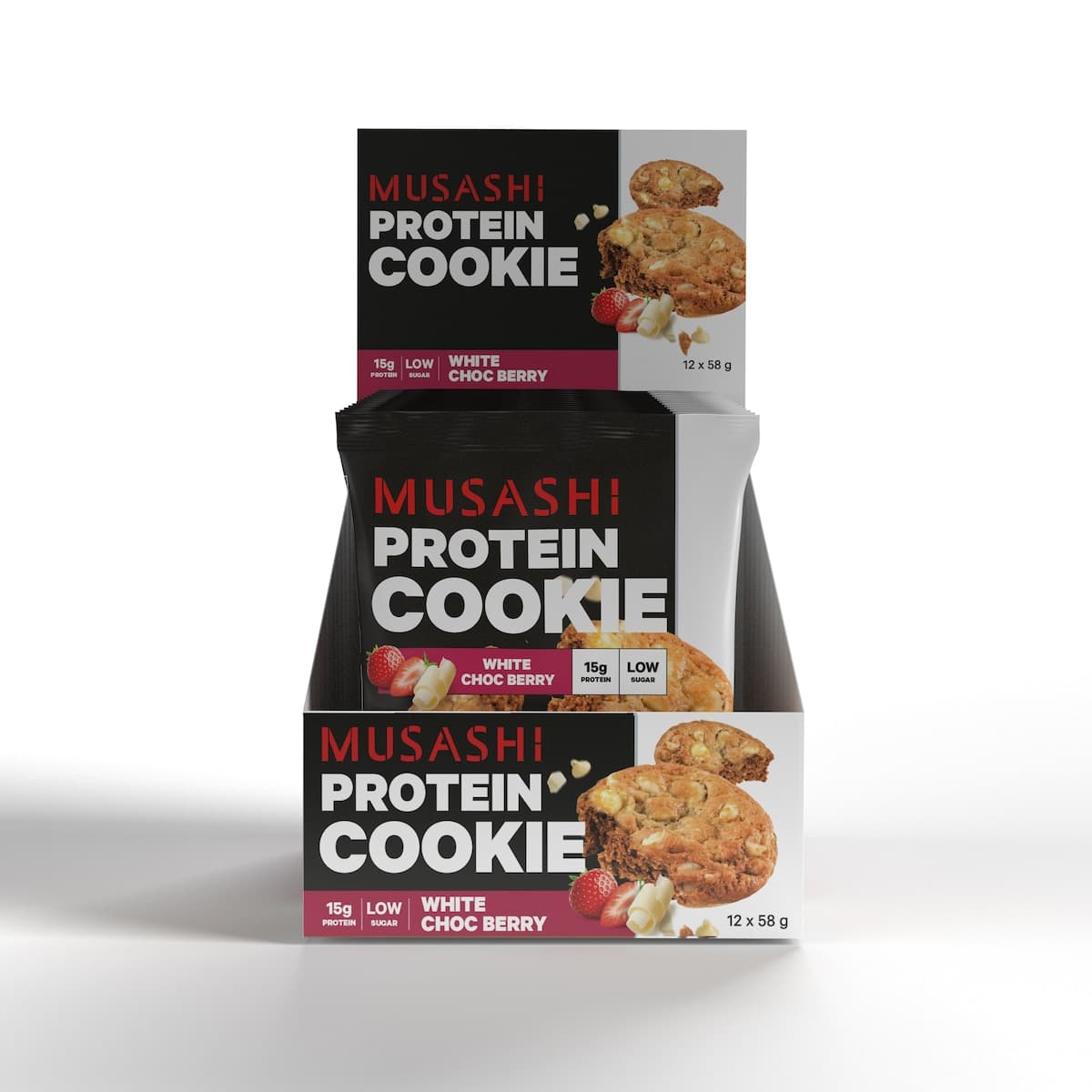 Thumbnail Musashi Protein Cookie White Choc Berry 58G