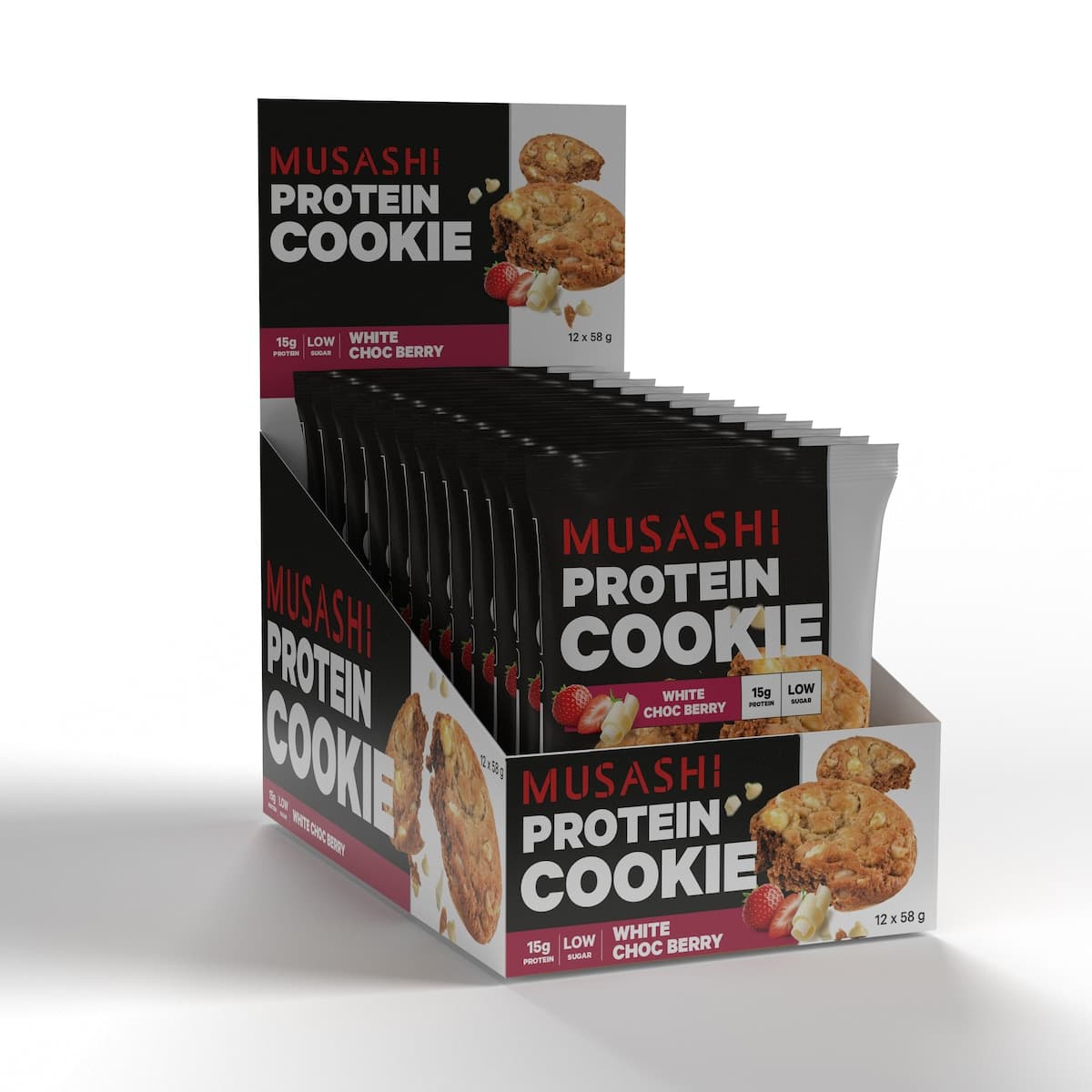 Thumbnail Musashi Protein Cookie White Choc Berry 58G